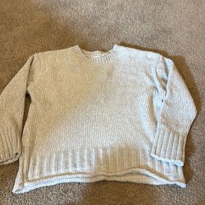 NWT Cynthia Rowley Light Gray chenille sweater